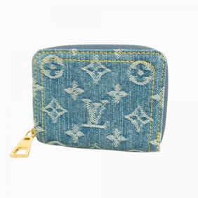 Louis Vuitton Wallets & Coin Cases Monogram Denim LV Remix Zippy Purse M82957 Blue Men's Women's
