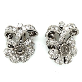 Art Deco Platinum 5.00 Ct. Diamond Clips