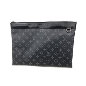 Louis Vuitton Clutch Bag Monogram Eclipse Pochette Discovery M62291 Black Men's