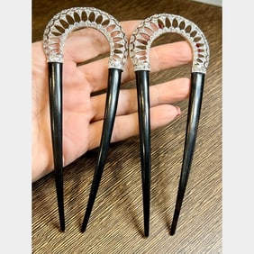 Belle Epoque Platinum Diamond Hair Combs