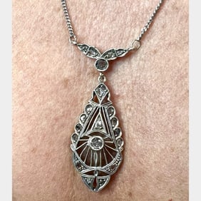 18K & Silver Diamond Necklace