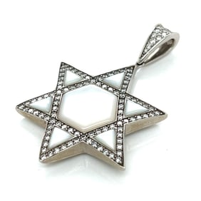 Kabana 14K White Gold Diamond Star of David Pendant