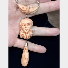 1960’s 14K & Silver Coral Necklace