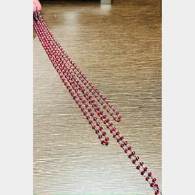 Platinum Ruby Briolette Necklace