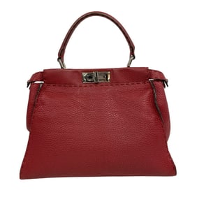 FENDI 8BN226 Peekaboo Selleria Handbag High Women's Red