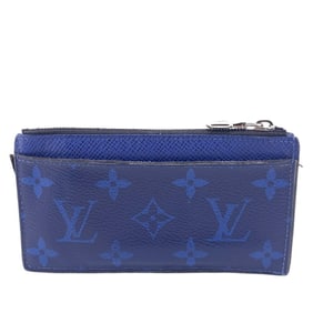 LOUIS VUITTON Louis Vuitton Wallet M30270 Coin Card Holder Taigarama Case Blue Unisex