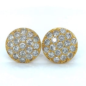 18K Yellow Gold 3.00 Ct. Diamond Earrings