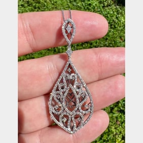 Platinum & 14K White Gold Diamond Necklace