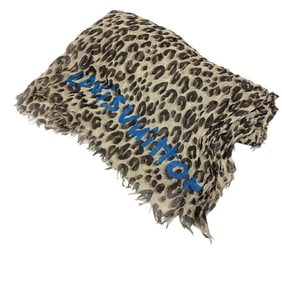 LOUIS VUITTON Louis Vuitton Leopard Print Scarf Bag Cover Ribbon High Brown Unisex