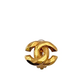 CHANEL 99P Coco Mark Earrings, Dangling, No Hole, Gold, Women's