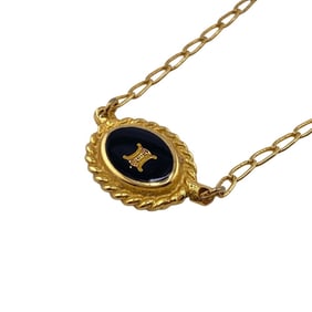 CELINE Triomphe Necklace High Chain Gold Women's
