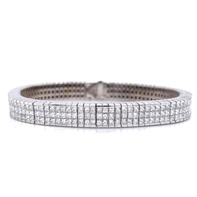 18K White Gold 11.40 Ct. Invisible-set Diamond Bracelet