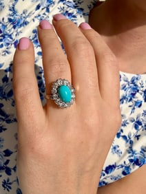 Turquoise & Diamond Ring, 18k