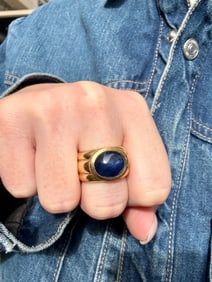 Star Blue Sapphire Ring, 18k