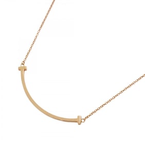 Tiffany Necklace T Smile Small K18PG Pink Gold Ladies