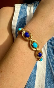 Lapis & Turquoise Bracelet, 14k