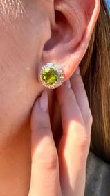 Peridot & Diamond Earrings, 14k