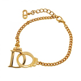 Christian Dior Bracelet D Handcuff Motif GP Plated Gold Ladies