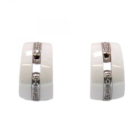 Chanel Earrings Ultra K18WG White Gold Diamond Ceramic Ladies
