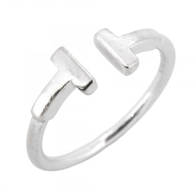 Tiffany Ring T Wire K18WG White Gold Size 14.5 Ladies