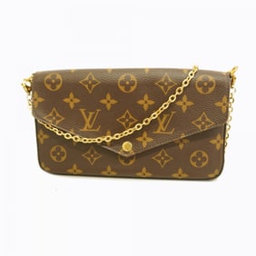 Louis Vuitton Shoulder Bag Monogram Pochette Felicie M81896 Brown Fuchsia Ladies