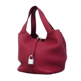 Hermes handbag Picotin Lock MM Taurillon Clemence Rouge Grenat □N engraved ladies