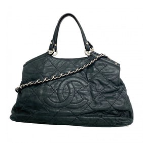Chanel handbag, Matelasse, chain shoulder, calf leather, black, women's