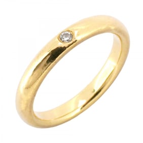 Tiffany Ring Stacking Band 1PD K18YG Yellow Gold Diamond Size 7 Ladies