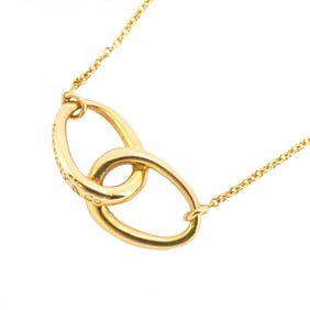 Tiffany Necklace Double Loop K18YG Yellow Gold Ladies