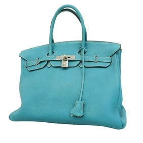 Hermes handbag Birkin 35 Taurillon Clemence blue jean H stamp ladies