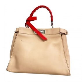 Fendi handbag peekaboo leather pink red ladies