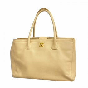 Chanel Tote Bag Executive Caviar Skin Beige Women's