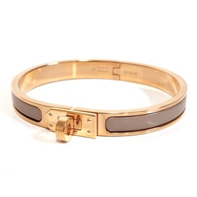 Hermes Click Kelly Bangle PM SP 02 14 Marron Glace PG Metal S Bracelet