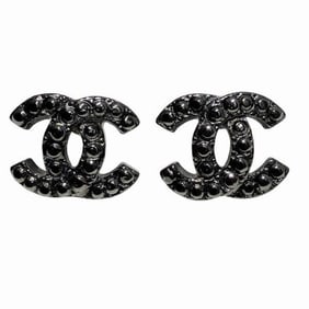 CHANEL Coco Mark Gunmetal Earrings, Accessories, Men's, Women's