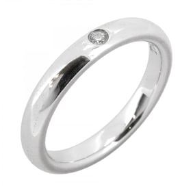 Tiffany Ring Stacking Band 1PD Pt950 Platinum Diamond Size 8 Ladies