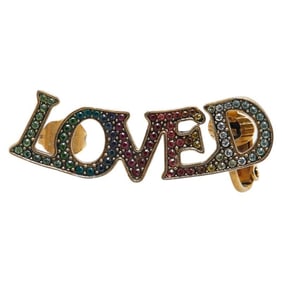 Gucci LOVED Rhinestone Earrings Gold Multi-Color Plated Women's GUCCI