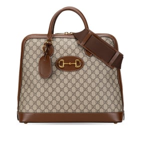 Gucci GG Supreme Horsebit Handbag Shoulder Bag 621640 Beige Brown PVC Leather Women's GUCCI