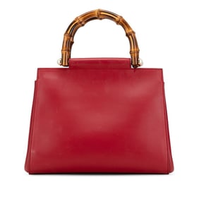 Gucci Bamboo Nimfair Handbag 453767 Red Leather Women's GUCCI