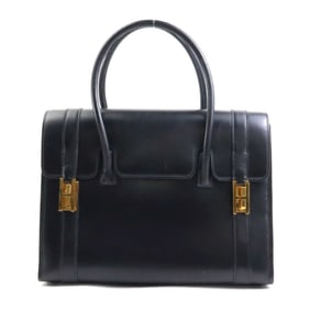Hermes HERMES Handbag Drag 27 Box Calf Black Gold Women's 90045a