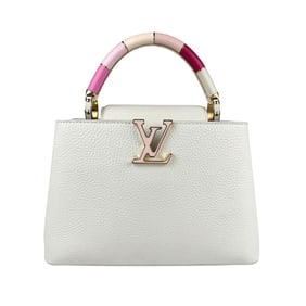 LOUIS VUITTON Handbag Shoulder Bag Capucines BB Leather White Pink Gold Women's z4011
