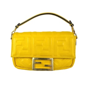 FENDI handbag shoulder bag mini baguette leather yellow ladies 8BS017 A72V z4009