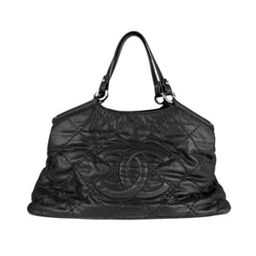 CHANEL Handbag Shoulder Bag Nubuck Black Women's z4005
