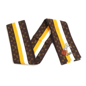 Louis Vuitton Scarf Bandeau Cotton Brown Yellow White Women's e60081a