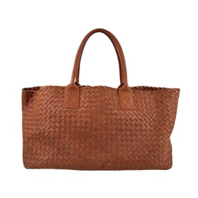 BOTTEGA VENETA Handbag Intrecciato Leather Brown Men's Women's z3965