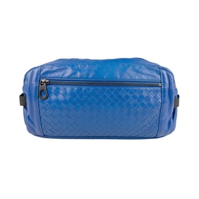 Bottega Veneta Shoulder Bag Intrecciato Leather Blue Men's z3946