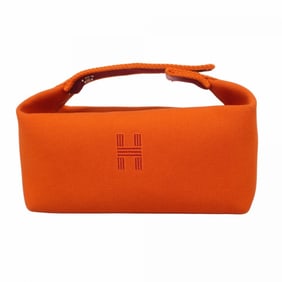 Hermes handbag Brid A Black PM canvas orange ladies