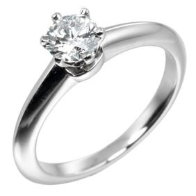 Tiffany Solitaire Ring Size 6.5 0.39ct VS1/E/GOOG Pt950 Platinum Diamond TIFFANY&Co.