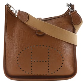 Hermes Evelyne 2 MM Shoulder Bag Evelyn Taurillon Clemence 2005 Brown □I A5 Snap Button
