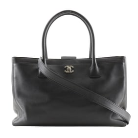 CHANEL Executive Tote Bag Shoulder A15206 Caviar Skin Black 2way Type Women's