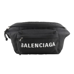 BALENCIAGA Wheel Hip Bag, Body 528862, Nylon Canvas, Black, Unisex